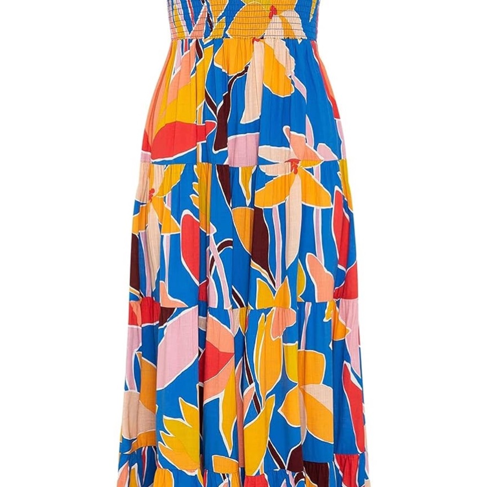 NWOT! Kinstell Colorful Floral Maxi Dress, Small.